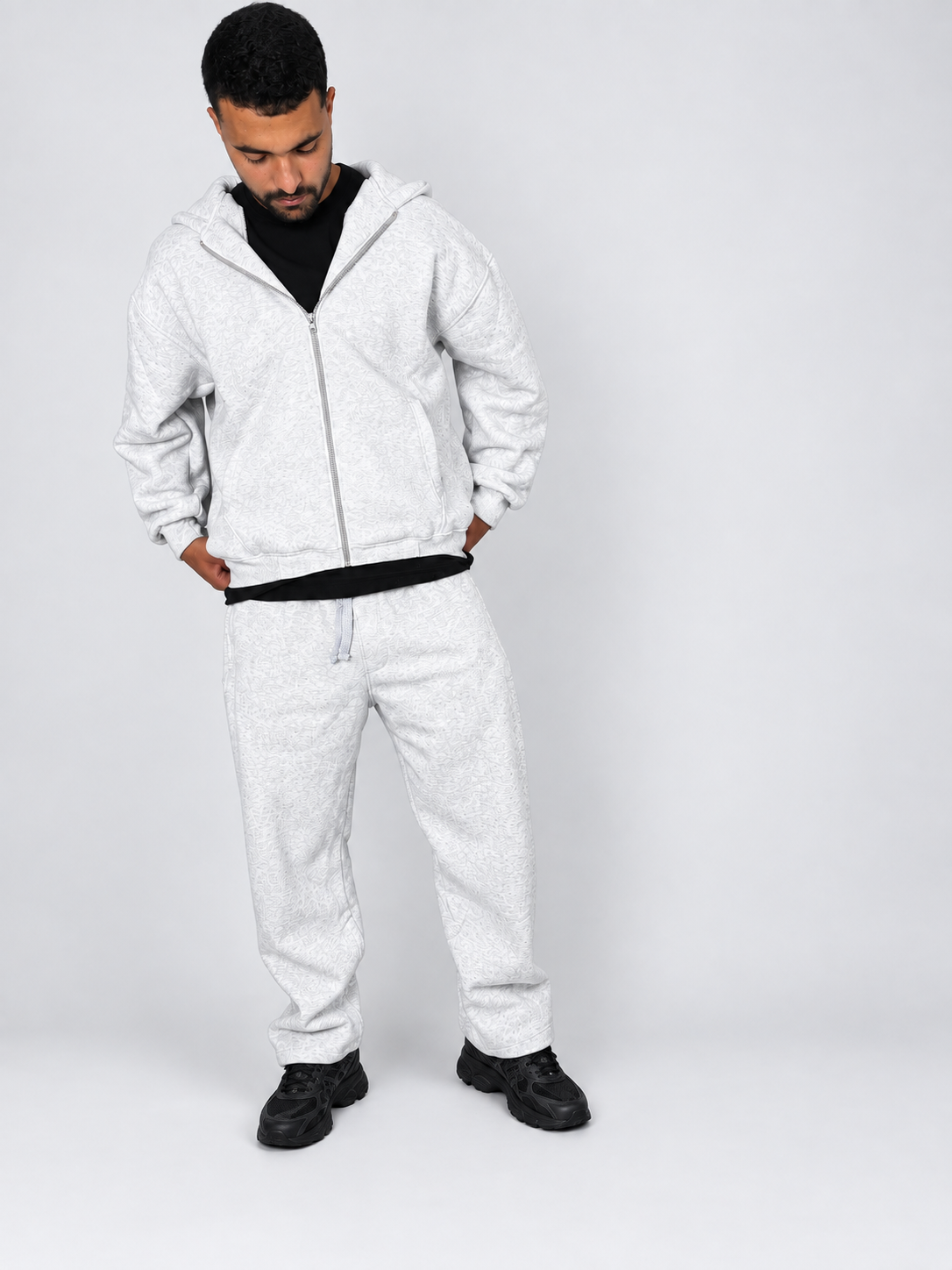 Vivid Oversized Zip-Up Ensemble