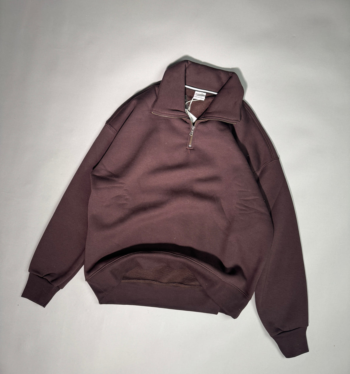 Oversized Sweat Shirts Col Zippe