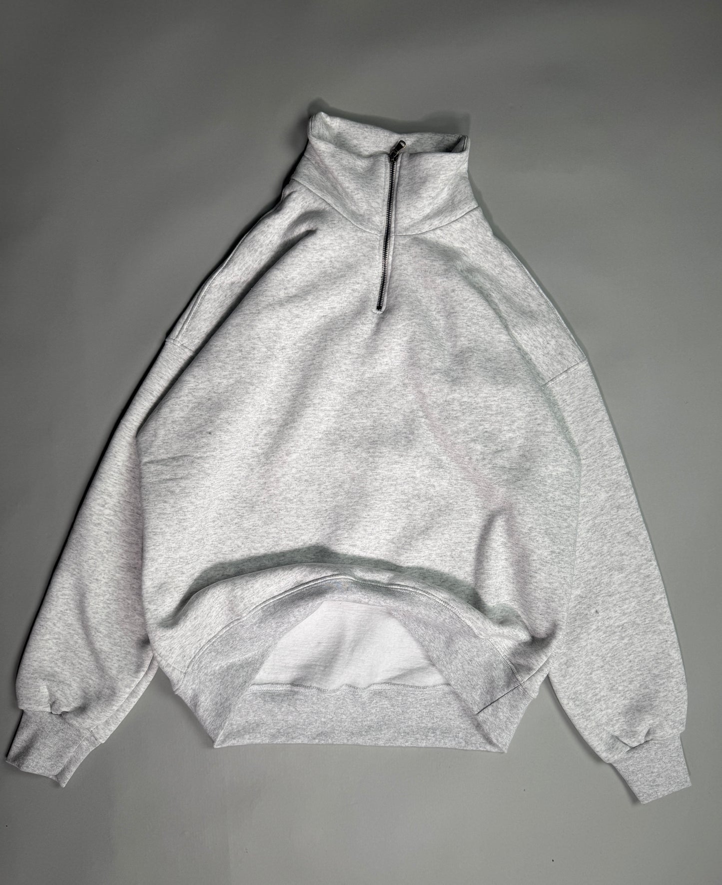 Oversized Sweat Shirts Col Zippe