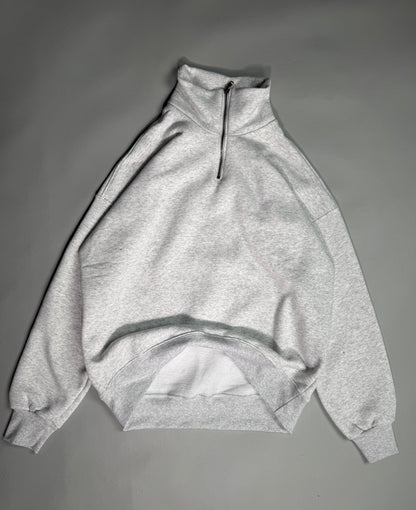 Oversized Sweat Shirts Col Zippe