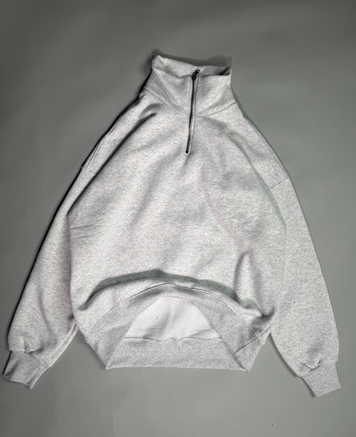 Oversized Sweat Shirts Col Zippe