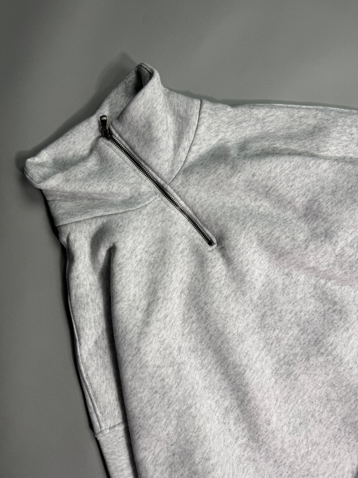 Oversized Sweat Shirts Col Zippe