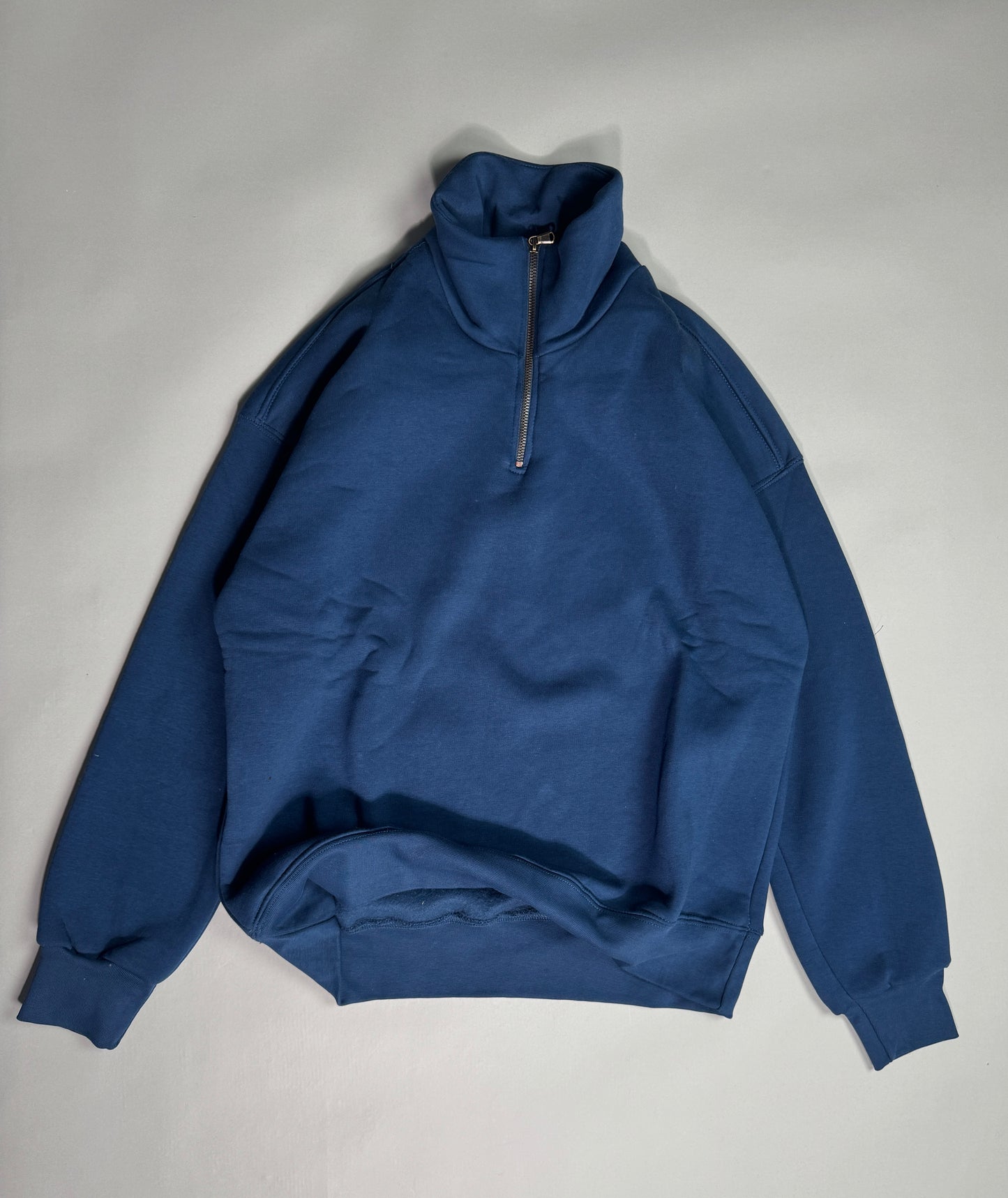Oversized Sweat Shirts Col Zippe
