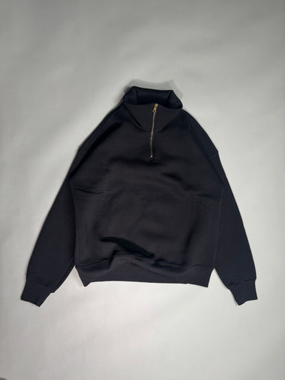 Oversized Sweat Shirts Col Zippe